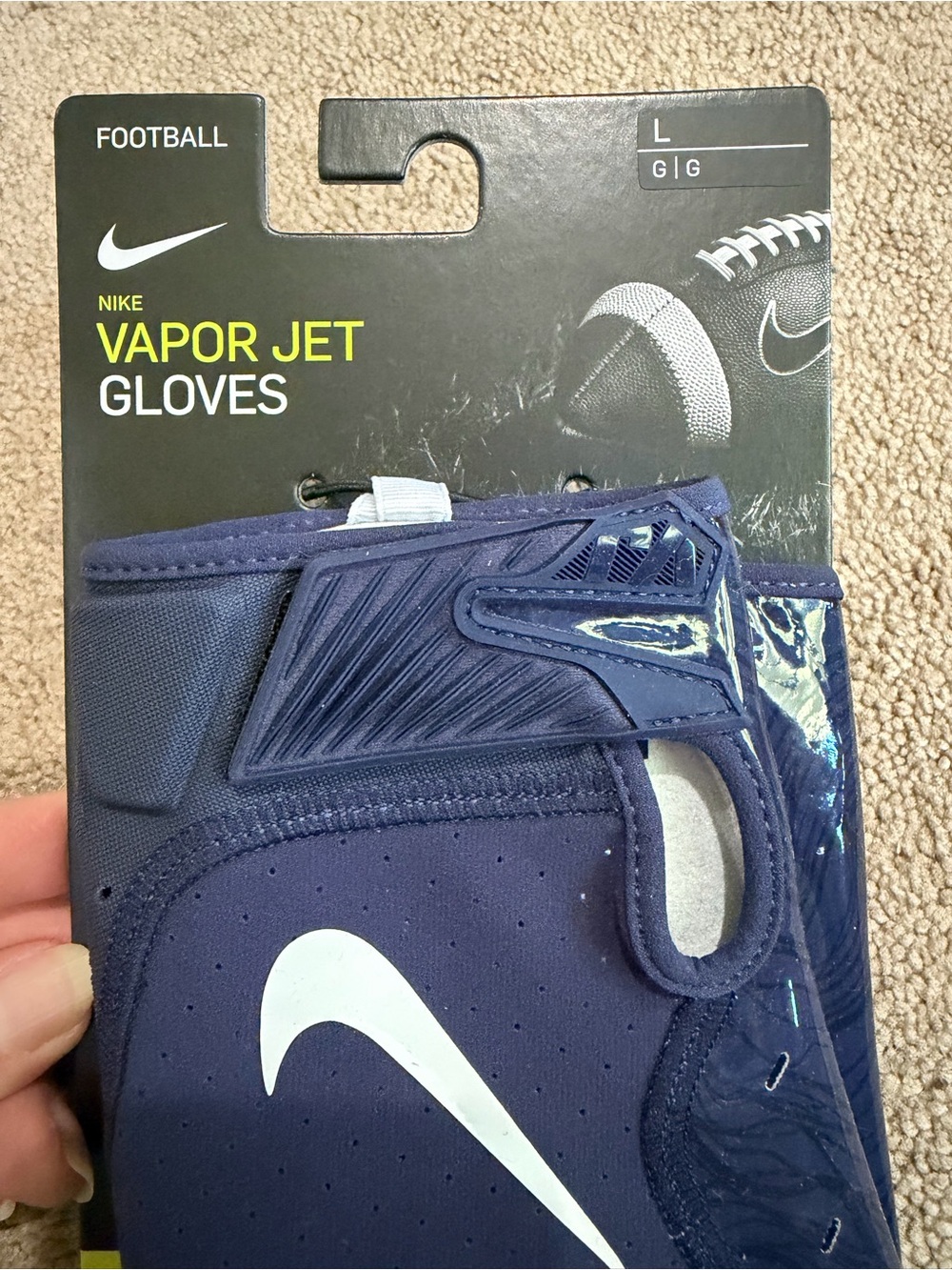 Nike Navy & White Football Gloves - Men's Vapor Style